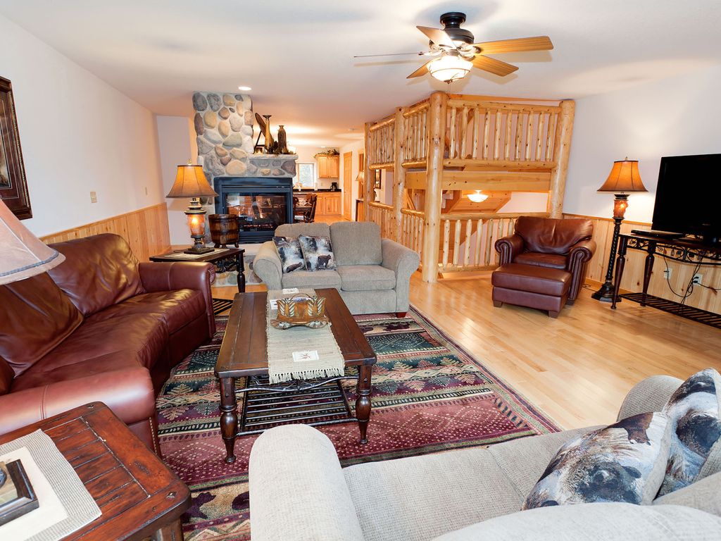 Secluded waterfront home w/ a shared boat launch/marina, gas fireplace, &amp; patios